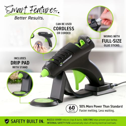 Surebonder Cordless Hot Glue Gun - High Temperature, Full Size, 60W, Specialty Series CL-800F