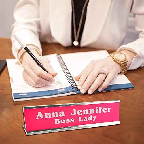 Personalized Name Plate With Wall Or Desk Holder Customized Engraving 2x8