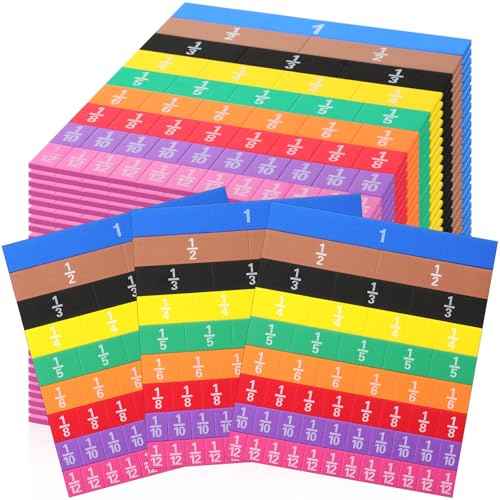 36 Sets Fraction Tiles Set for Math Classroom Fractions Manipulatives Math Learning Manipulatives for Home School Supplies
