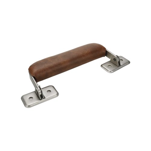 UTALIND 2 Pack Metal Luggage Handles Vintage Leather Handle 110mm Long Pull Handle for Trunk Handbag Briefcase Guitar Musical Box(Brown)