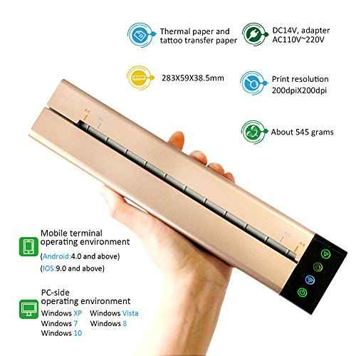 ZJchao Stencil Machine, Portable Office Mini Thermal Copier Printer with Phone & Computer Connectivity, Travel and Print Transfer Friendly Design