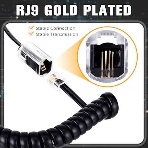 Kingdder 20 Pack Telephone Cord Detangler Anti-Tangle Telephone Handset Cable 360 Degree Rotating Landline Swivel Untangler Extended Cord for Office & Home Desk Phone, Black