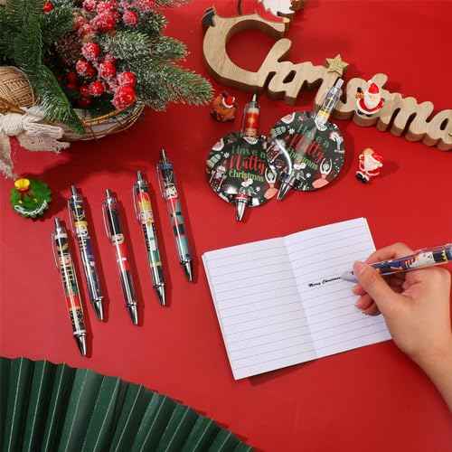 Jetec 100 Set Christmas Nutcracker Gifts Included Nutcracker Ballpoint Pens Soldier and King Retractable Pen with Have a Nutty Christmas Card for Xmas Party Favor