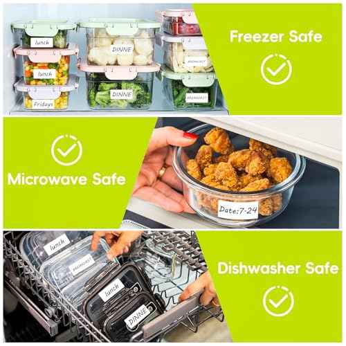 1200 Blank Removable Freezer Labels Water Oil Resistant with Perforation Line for Easy Distribution and Use,Apply Food containers Jars,and Kitchen Pantry Organization (1 "x 2")