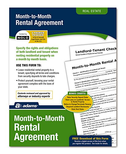 Adams Month-to-Month Rental Agreement Form with Instructions (White)