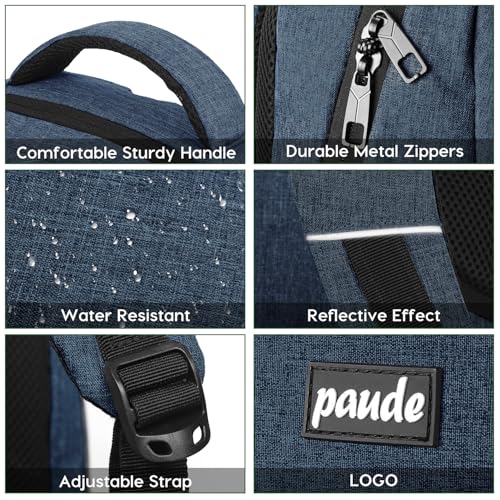 Paude Backpack School, Laptop, Bookbag for Teen Boys 15.6 Inch College, Business, Work, Travel (Blue, 15.6 inch)