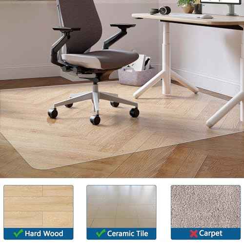 Chair Mat for Hardwood Floor, 48" x 48" Large Clear Office Floor Protector, Easy Glide Desk Mat for Home, Easy to Clean (Square)