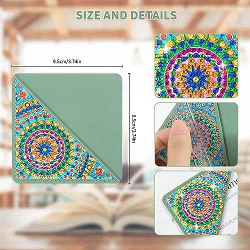 6 PCS Diamond Art Bookmarks, Diamond Painting Bookmarks for Book Lovers 5D DIY Bookmark Corner Bookmark Adults Crafts Diamond Art Kits for Adults Kids Home Office Beginner Adults Gift