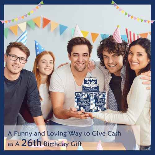 Birthday Money Box for Cash Gift Pull, DIY Money Gift Boxes for Cash with Pull Out Happy Birthday Day Card and 50Pcs Transparent Bags - A Fun and Loving Way to Offer Cash as A Gift