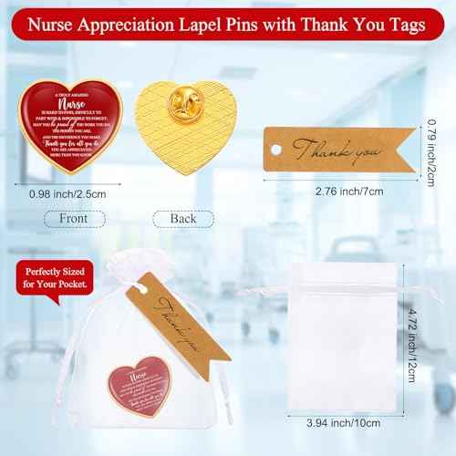 Sasylvia 100 Sets Nurse Lapel Pins Nurse Practitioner Week Appreciation Gifts Bulk Heart Enamel Rn Brooches LPN Badges Nursing Student Accessories Nursing Supplies for Medical Assistant