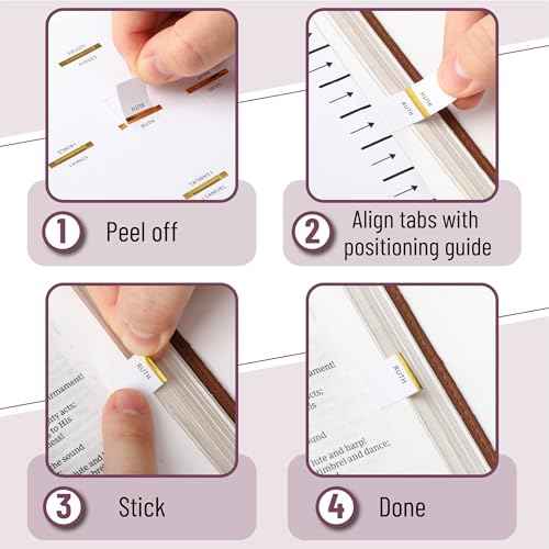 Mr. Pen- Mini Bible Tabs, 90 pcs, White with Gold Edge, Laminated Bible Tabs for Women and Men