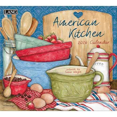 Lang American Kitchen 2026 Wall Calendar ? 12-Month Calendar with Stapled Binding, Linen-Embossed Kitchen & Food Art by Susan Winget, 13.4¡È ¡¿ 12¡È