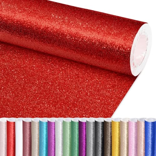 Deep Red Glitter Bulletin Board Paper Roll for Decorations & Crafts