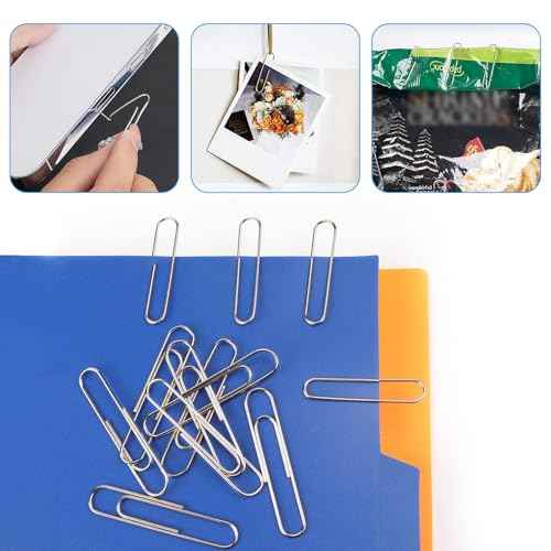 340 PCS Paper Clips and Binder Clips Assorted Sizes, Large Medium Small Silver Paperclips&Black Binder Clip Set for Home&School&Office Document Organizing,Supplies Desk Essentials in Container