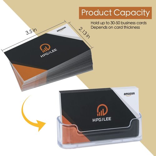 vrupin 16 Pack Business Card Holder for Desk,Clear Acrylic Business Card Stand Plastic Desktop Business Card Display Holders Office for Exhibition, Home & Office