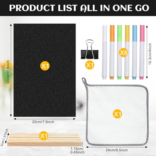 Small Chalkboard Sign 7.9 X 11.8 Inch Tabletop Chalkboard with Wooden Base Stand Double Sided Message Menu Chalk Board Stand Sign for Kitchen Wedding Bar Restaurant Party Decoration (1 Pack)