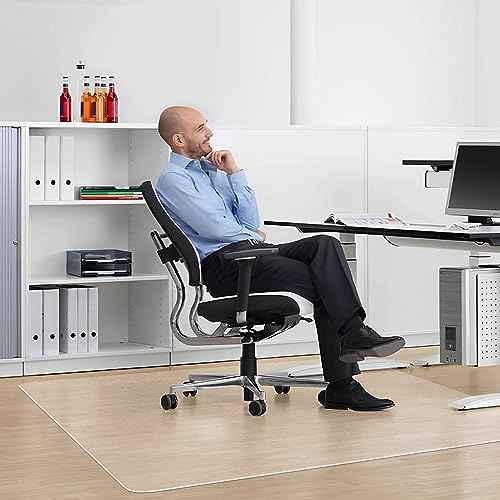 Office Chair Mat for Hard Floors, 44¡± x 58¡± Large Floor Protector Mat, Easy Rolling Desk Chair Mats for Hardwood, Clear, Easy to Clean (Rectangle)