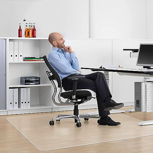 Office Chair Mat for Hard Floors, 46¡± x 72¡± Large Floor Protector Mats, Easy Rolling Desk Chair Mat for Hardwood, Clear, Easy to Clean (Rectangle)