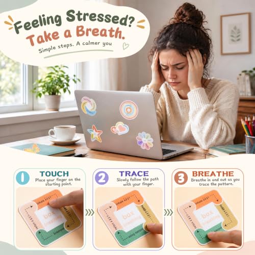 Sensory Stickers for Calm & Focus - 102 Pieces with Dual Textures & Mindfulness Designs