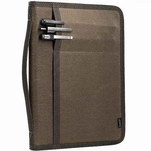 Zipper Journal Notebook Cover for 5.5 x 8.25 A5 Moleskine LEUCHTTURM Notebooks Journals Planners Sketchbooks Legal pads with Pen Holder, Water Resistant Cover, Classy Waxed Canvas, Olive