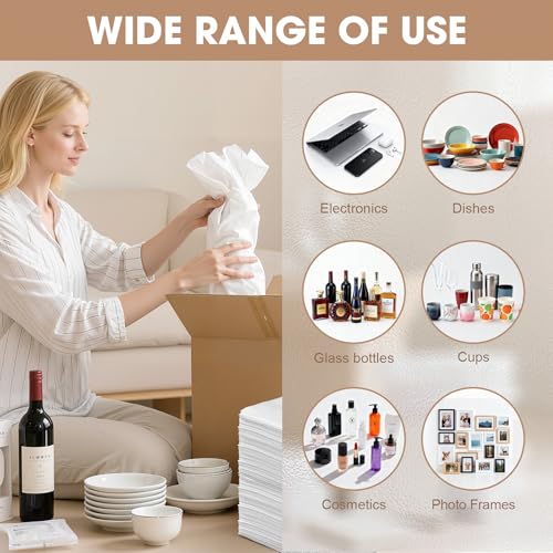 100 Pack Dish Packing Supplies for Moving, 12x12 Inch Cushion Foam