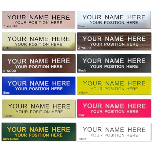 Icomecn Custom Engraved Name Plate 2x8 Inches with Adhesive Backing - Wall or Door Sign