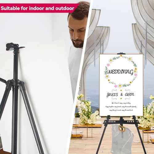YDisplay Artist Easel Stand for Painting with Organizer Tray,Aluminum Easel with Carry Bag for Indoor Outdoor Perfect for Adults & Kids,Black