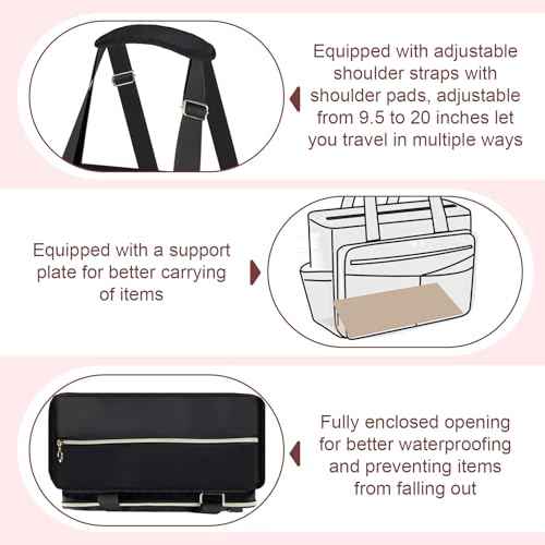 Teacher Tote Bag, Large Teacher 15.6-inch Laptop Bag with Foldable Document Pocket, Nurse Bag with Insulated Pocket