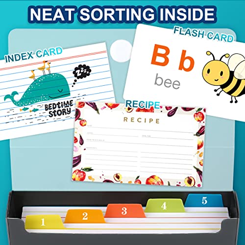H4D Black 3x5 Index Card Case with 100 Ruled Cards & Dividers