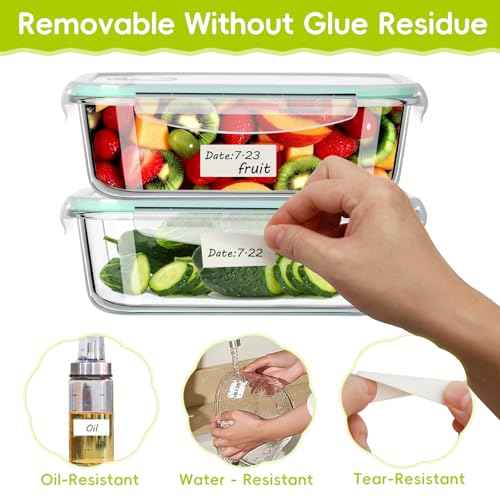 1200 Blank Removable Freezer Labels Water Oil Resistant with Perforation Line for Easy Distribution and Use,Apply Food containers Jars,and Kitchen Pantry Organization (1 "x 2")