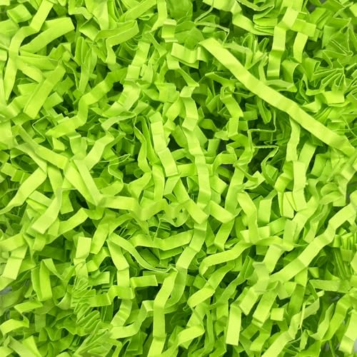 Fluorescent Green Crinkle Cut Paper Shred Filler, 1 LB Easter Basket