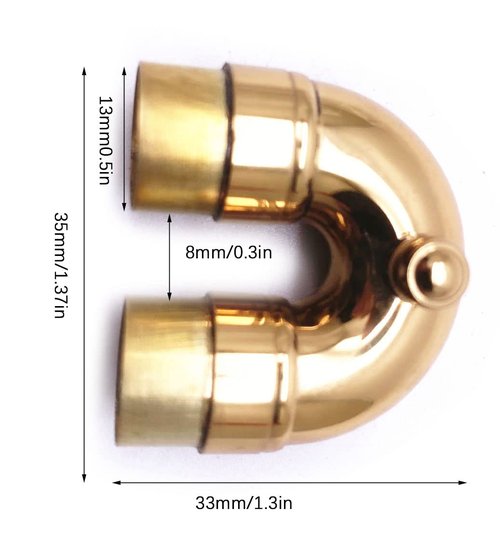Jiayouy Trumpet 2nd Valve Tuning Silde Assembly for Brass Bb Trumpet Instrument Gold