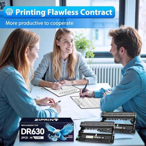 ZIPRINT 2-Pack Dr630 Drum Replacement for Brother DR 630 DR-630 HL-L2300D HL-L2320D HL-L2360DW HL-L2380DW DCP-L2540DW DCP-L2520DW MFC-L2700DW MFC-L2705DW MFC-L2707DW MFC-L2720DW MFC-L2740DW Printer
