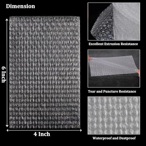 Ailengy 4x6 Inch Double Walled Bubble Out Bag 50pcs - Protective Cushion Pouches for Fragile Items