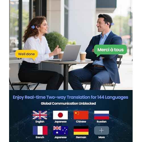 AI Translation Earbuds Real Time, 3-in-1 Translator Earbuds with 144 Languages and Accents Headphones Translating Device, Open-Ear Wireless Bluetooth Earbuds with Charging Case for iPhone and Android