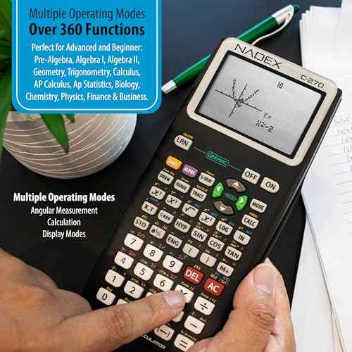Scientific Calculator with Graph Functions for College and High School Students, Engineering, Advanced Mathematics, Calculus, Algebra, Geometery, Trigonometry, Statistics, Physics, Chemistry - Black