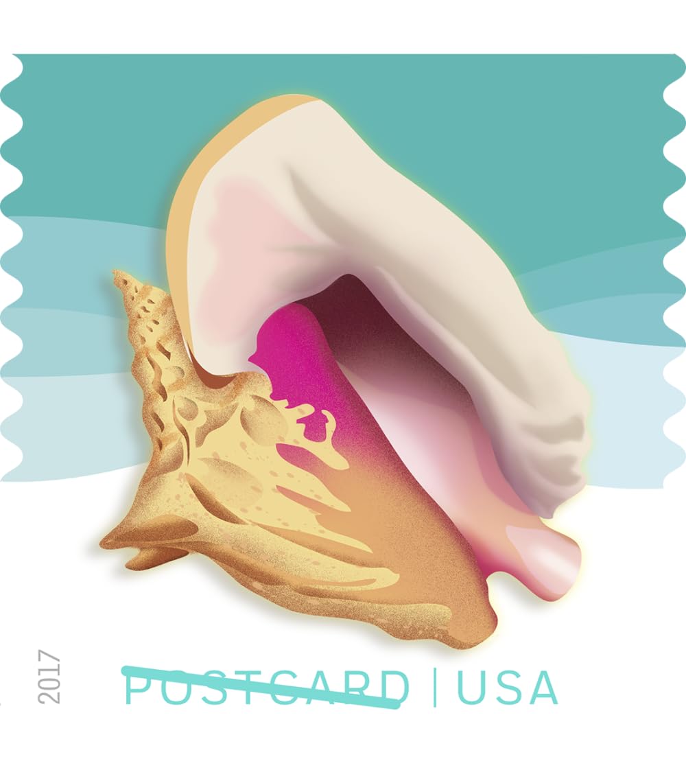USPS Seashells Postcard Stamps, Sheet of 20