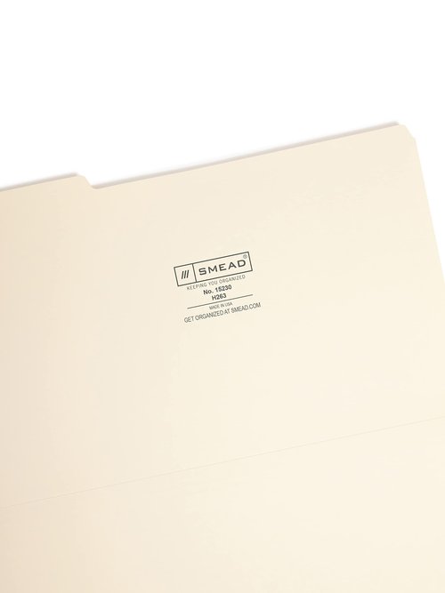 Smead Interior File Folder, 1/3-Cut Tab, Legal Size, Manila, 100 per Box (15230)