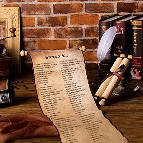 Epakh 1 Roll Blank Paper Scrolls 9 x 72 Inches Scroll Paper Wrapped on Wood Rod for Writing, Drawing, Calligraphy, Wedding Vows, Invitation, Renaissance Festivals