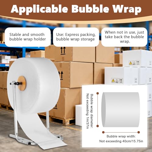 15.75 Inch Bubble Wrap Roll Dispenser with Easy Film Replacement - Stable & Easy to Use