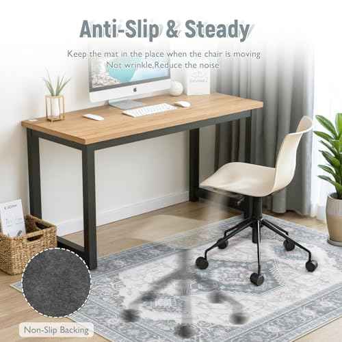 Anidaroel Office Chair Mat for Hardwood & Tile, 48"x60" Desk Chair Mat for Hard Floors, Under Desk Rug for Rolling Chair, Floor Mat for Office Chair, Low Pile Carpet Floor Protector Rug