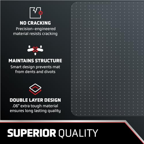 NINJA Easy Glide Office Chair Mat for Carpet Floors, Strong Slip Resistant Under Desk Floor Protector, Stay in Place Plastic Computer Mats for Rolling Work and Gaming Chairs, 29x47 Inch, Clear Lip