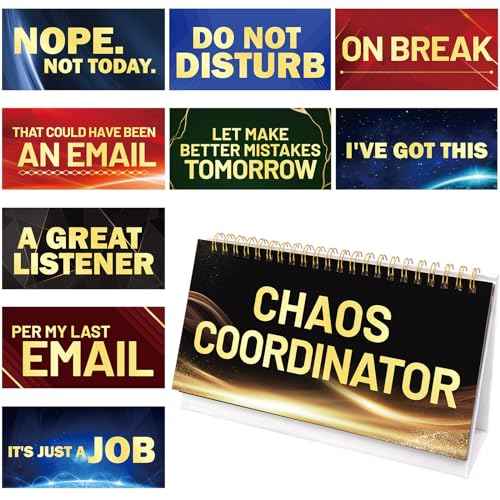 Fancy Land Funny Desk Signs 30 Flip Over Messages Desktop Novelty Accessories For Office Holiday Colleague Coworkers Gag Gift Supplies
