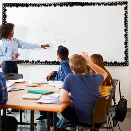 68.9 ft Magnetic Bulletin Board Border Magnetic Whiteboard Strips Rolls for Classroom Chalkboard Trim School Office Chalkboard Decoration(Black with White Squiggles)