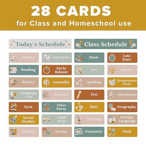 The Ultimate Pocket Chart for Classroom - Beautiful Daily Schedule Calendar with Designed Cards Encourages Visual Learning for Kids - Fun Boho Routine Calendar Chart Fits Nicely with Any School Decor