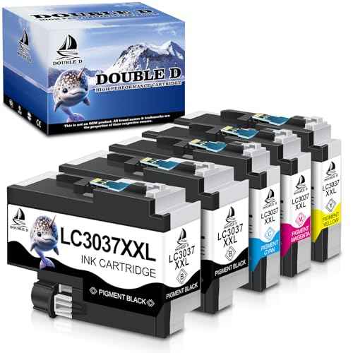DOUBLE D Compatible LC3037 LC3037XXL Ink Cartridges for Brother LC3037 LC3039 LC3037XXL, use with MFC-J6945DW MFC-J5845DW XL MFC-J5945DW MFC-J6545DW XL (2BK/C/M/Y, 5 Pack)