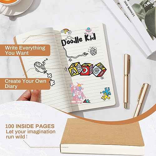 Zhanmai 10 Pack A5 Journal Refill 5.5 x 8.2'' Refillable Notebook Inserts A5 Paper Refill Kraft Travelers Journal Notebooks for Office School Writing Supplies, 100 Sheets/200 Pages(Ruled Lined)