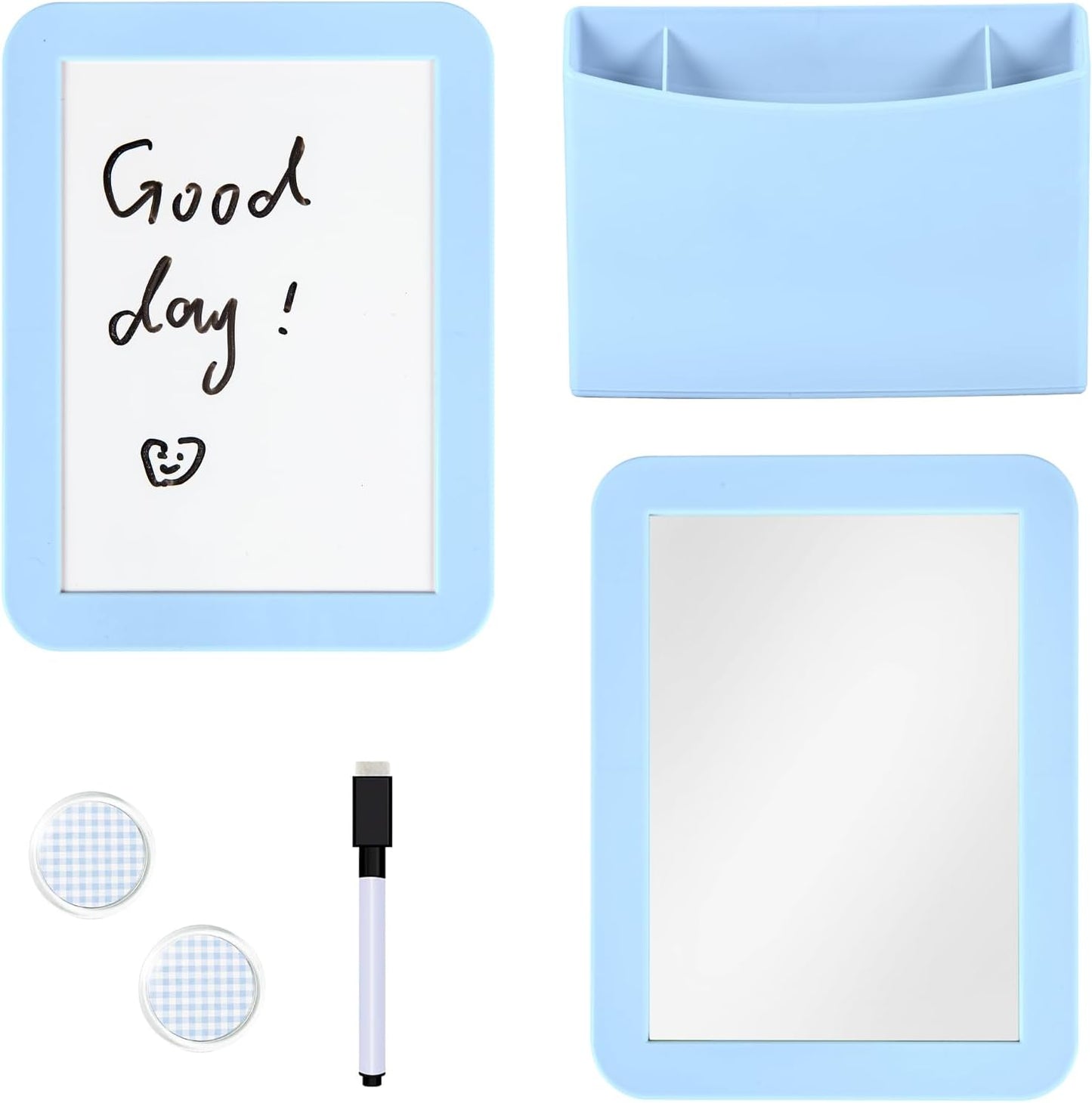 Svartur Blue Locker Accessories for Girls - Whiteboard, Mirror & Pen Holder | Stylish School Decor Essentials