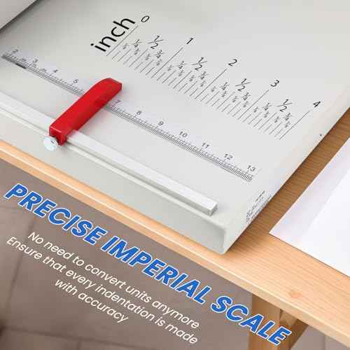 Mxmoonant Manual Creasing Machine 18¡¯¡¯ with Positioning Blocks, Imperial Scale, 70-450g Thickness Paper Creaser, Paper Folding Machine for Business Cards, Invitations, DIY Crafts, Brochures, Covers