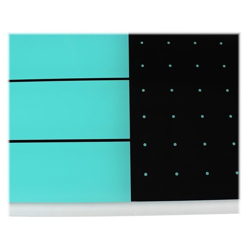 Floortex Viztex Glacier Teal & Black Plan & Grid Glass Dry Erase Board - 14" x 14"